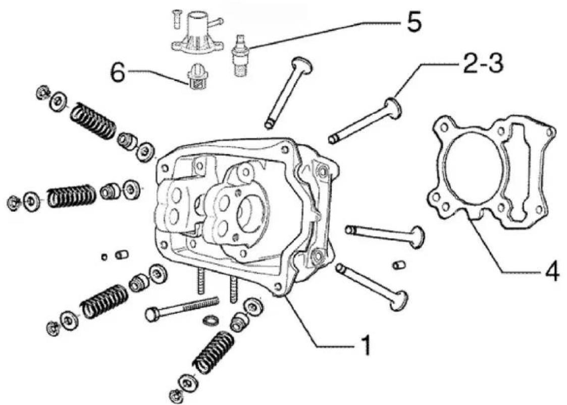 Exploded view diagram of a mechanical assembly with numbered parts for identification