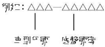 例二:△△△—△△△△△ | | 壹型代票 壹盤票等