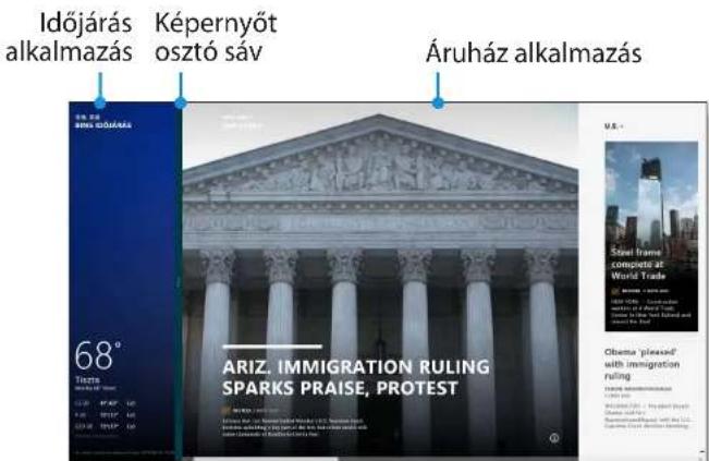 Időjárás alkalmazás Képernyőt osztó sáv Áruház alkalmazás 68° ARIZ. IMMIGRATION RULING SPARKS PRAISE, PROTEST U.S. Sóvel frame complete at: World Trade Oberta "pleased" with immigration ruling