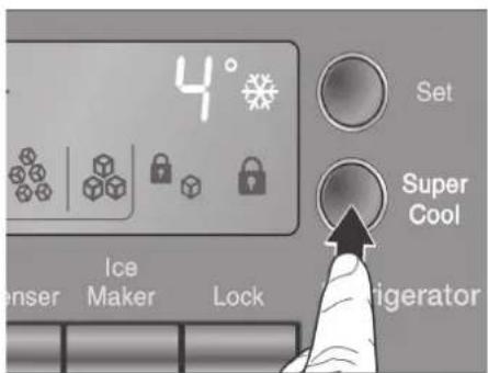 4° Beállítás Szuper hűtés Jégkészítő Zár Receptor