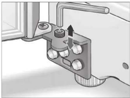 Mechanikus alkatrész rajza, amely egy szelepmechanizmust mutat iránynyíllal (szöveg vagy szimbólumok nélkül)