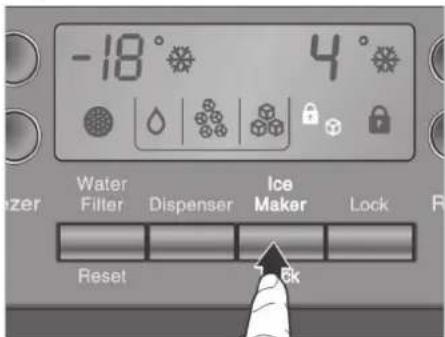 -18° 4° Vízzsák Adagoló Jégkészítő Zár Visszaállítás 6k