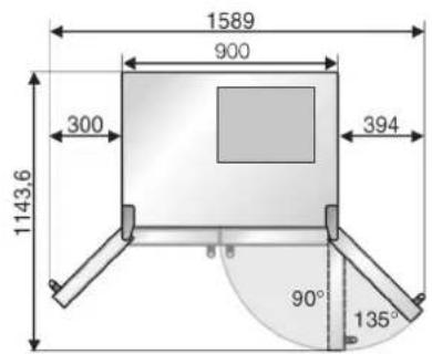 1589 900 300 1143,6 394 90° 135°