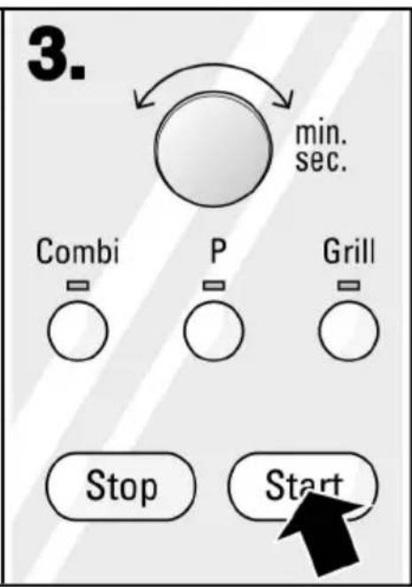 3. min. sec. Combi P Grill Stop Start