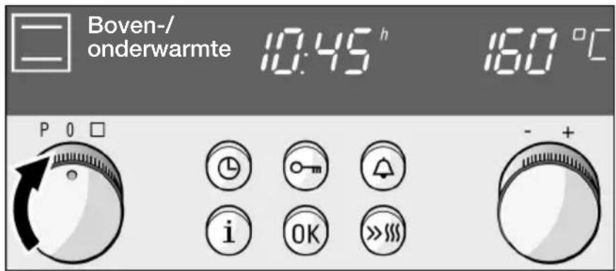Boven-/ onderwarmte 10:45 h 160 °C P O □ i OK >>>
