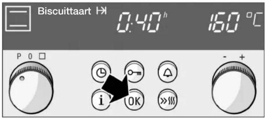 Biscuittaart H: 0:40 h 160 °C P O □ i OK >>>