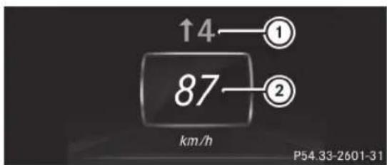 ↑4—① 87—② km/h P54.33-2601-31