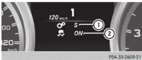 120 km/h S ON ① ② km/h P54.33-2609-31