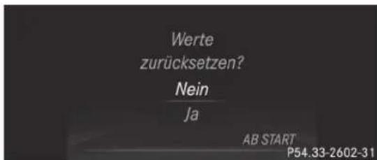 Mercedes-Benz A-Class (2013) - Értékek alaphelyzetbe állítása - 1