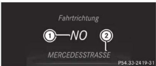 Fahrtrichtung ①—NO MERCEDESSTRASSE P54.33-2419-31