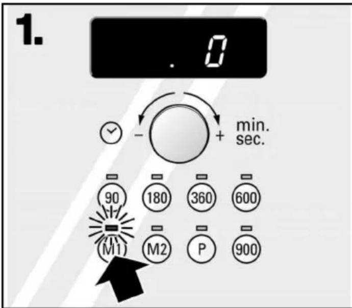 1. . 0 - + min. sec. 90 180 360 600 M1 M2 P 900