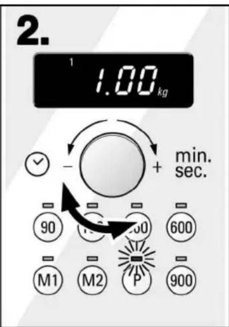 2. 1.00 kg + min. sec. 90 M1 P 600 900