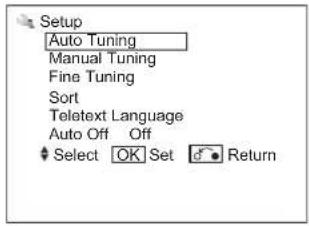 HITACHI 50PD960DTA - Setup Menu (TV mode) - 1