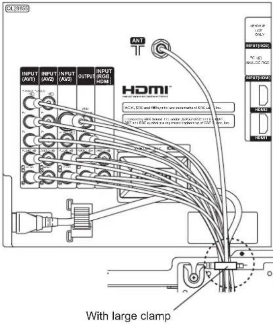 HITACHI 50PD960DTA - • How to secure the cables. - 1