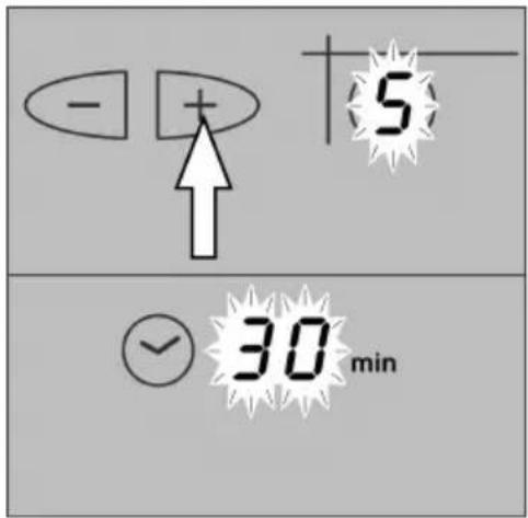 - + ↑ 5 ✓ 30 min
