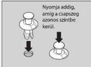 Nyomja addig, amíg a csapszeg azonos szintbe kerül.