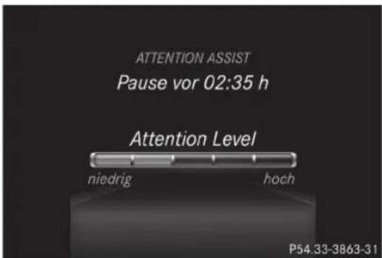 ATTENTION ASSIST Pause vor 02:35 h Attention Level niedrig hoch P54.33-3B63-31
