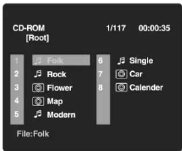 CD-ROM [Root] 1/Folk 6 2 Rock 7 3 Flower 8 4 Map 5 Modern File:Folk 1/117 00:00:35 Single Car Calender