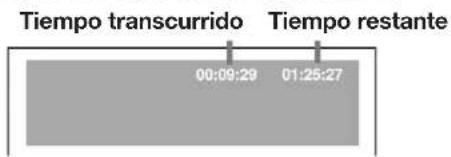 Tiempo transcurrido Tiempo restante 00:09:29 01:25:27