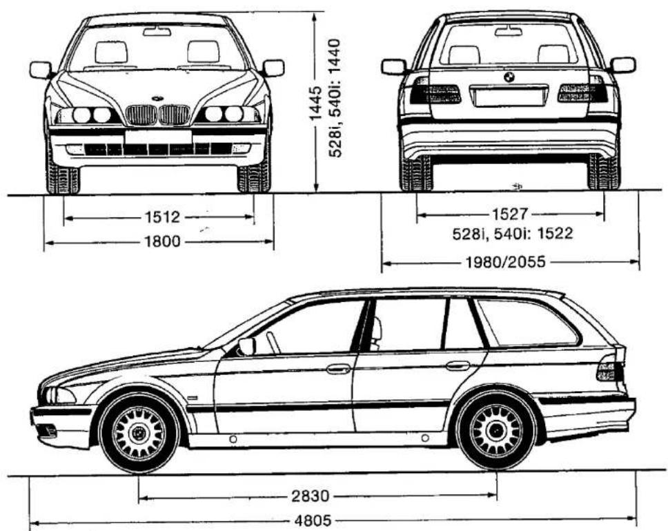 BMW 525td (1998) - Dimensiones - 1