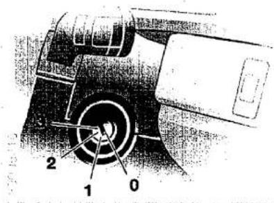 Technical diagram of a mechanical device with numbered components labeled 0, 1, and 2