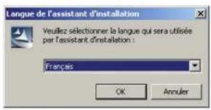 Langue de l'assistant d'installation Veuillez sélectionner la langue qui sera utilisée par l'assistant d'installation : Français OK Annuler