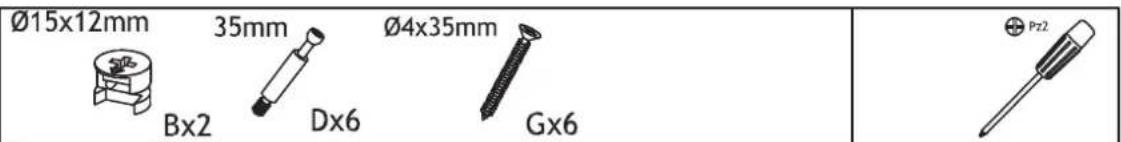 Ø15x12mm 35mm Ø4x35mm Bx2 Dx6 Gx6 Pz2