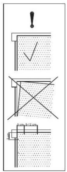 1 cm, 8-12 cm 4 mm
