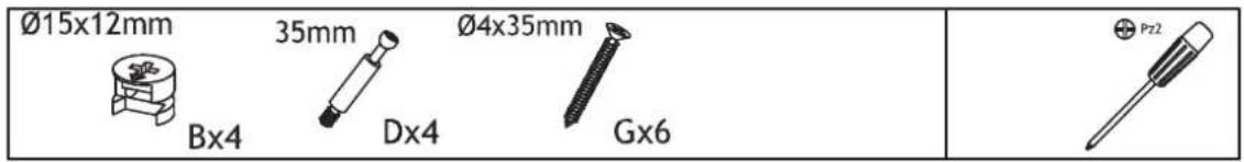 Ø15x12mm 35mm Ø4x35mm Bx4 Dx4 Gx6 Pz2