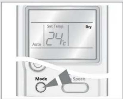 Set Temp Dry 24°C Auto Mode Speed