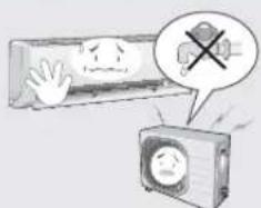Illustration showing a sad face on a phone with a warning sign and crossed-out hand gesture, suggesting a workplace or safety hazard.