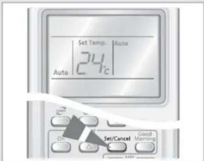 Set Temp. Auto 24°C Auto On Set/Cancel Good Morning 100%
