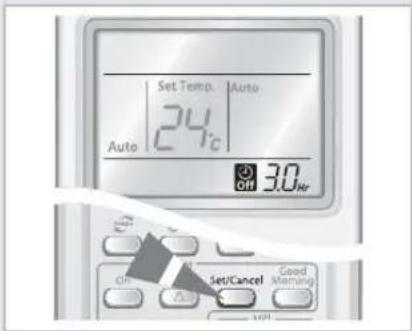 Set Temp. Auto 24°C Auto 3.0hr On Set/Cancel Good Morning 1:00