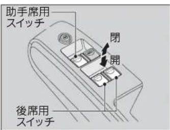 助手席用 スイッチ 閉 開 後席用 スイッチ