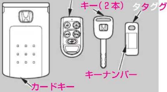 カードキー キー(2本) タタググ キーナンバー