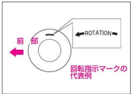 前部 ROTATION 回転指示マークの 代表例