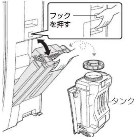 PANASONIC F-VXM70 - タンクを取り出し、 水を入れ、本体に戻す (加湿をしないときは、 必要ありません) - 1
