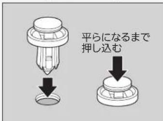 平らになるまで 押し込む
