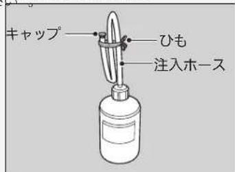 キャップ ひも 注入ホース