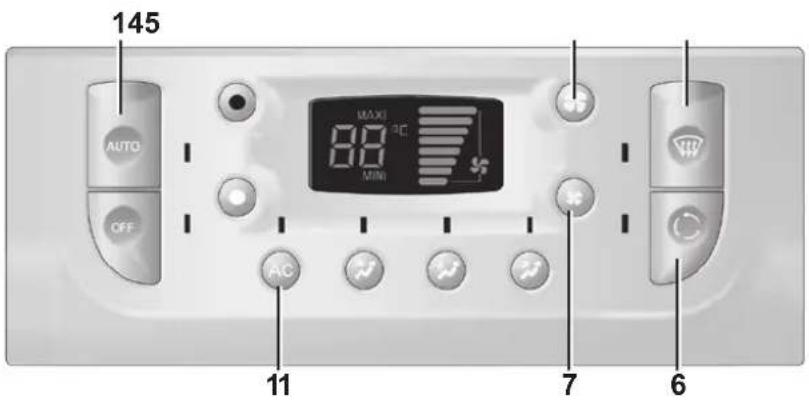 145 AUTO OFF MAXI 8.8 °C MINI AC 11 7 6