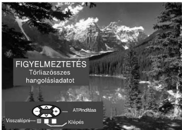 FIGYELMEZTETÉS Törliazösszes hangolásiadatot ATPindítása Visszalópni— Kilépés