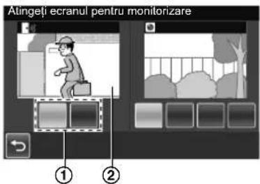 Alingeți ecranul pentru monitorizare ① ②