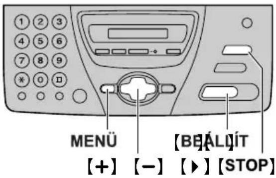 1 2 3 4 5 6 7 8 9 * 0 ☐ MENÜ [+] [-] [►] [STOP] [BEJÁLÍT]
