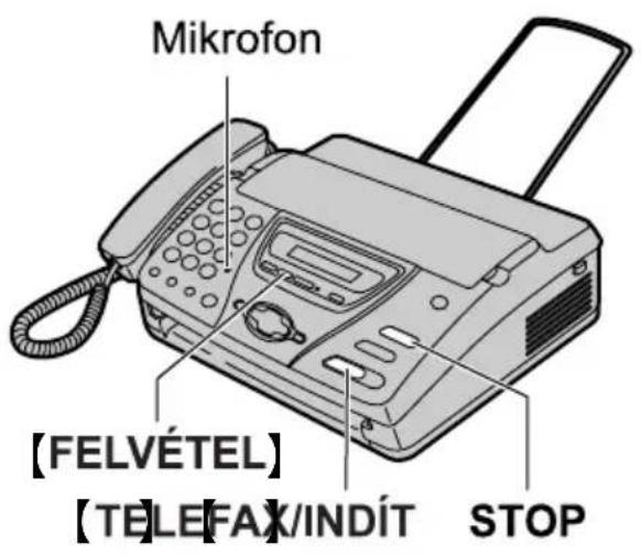Mikrofon 【FELVÉTEL】 【TELEFAX/INDÍT STOP