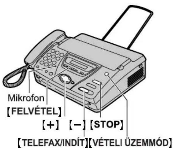 Mikrofon [FELVÉTEL] [+] [-] [STOP] [TELEFAX/INDÍT][VÉTELI ÜZEMMÓD]