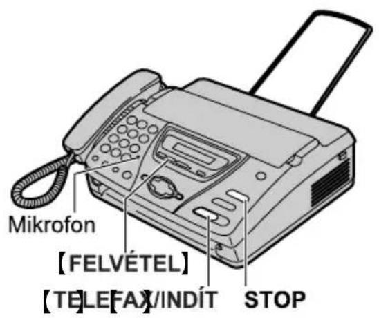 Mikrofon 【FELVÉTEL】 【TELEFAX/INDÍT STOP