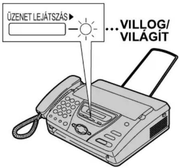 ÜZENET LEJÁTSZÁS VILLOG/ VILÁGÍT