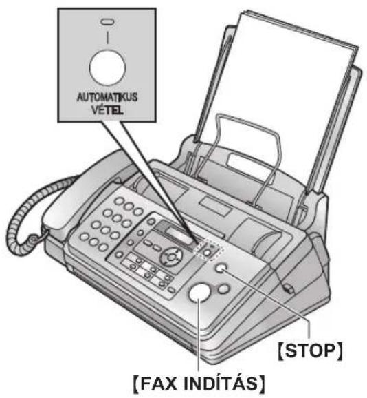 AUTOMATIKUS VÉTEL [STOP] [FAX INDÍTÁS]
