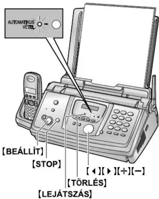 AUTOMATIKUS VETBL [BEÁLLÍT] [STOP] [◀][▶][+][-] [TÖRLÉS] [LEJÁTSZÁS]