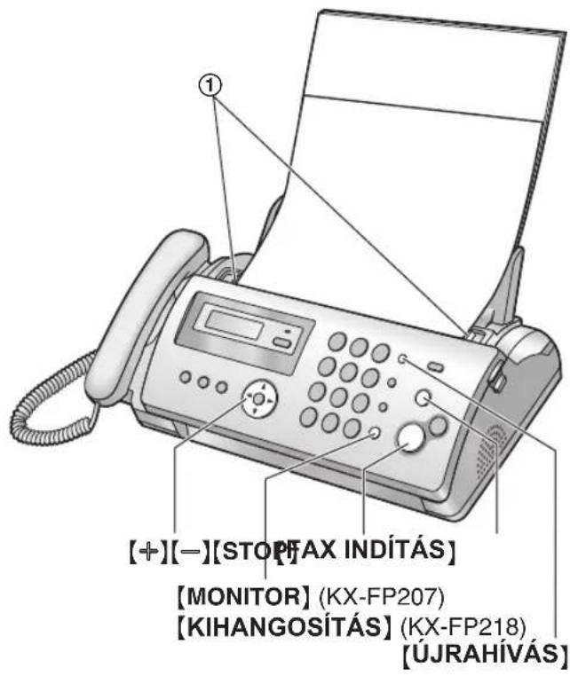 [+](-)[STOP FAX INDÍTÁS] [MONITOR] (KX-FP207) [KIHANGOSÍTÁS] (KX-FP218) [ÚJRAHÍVÁS]